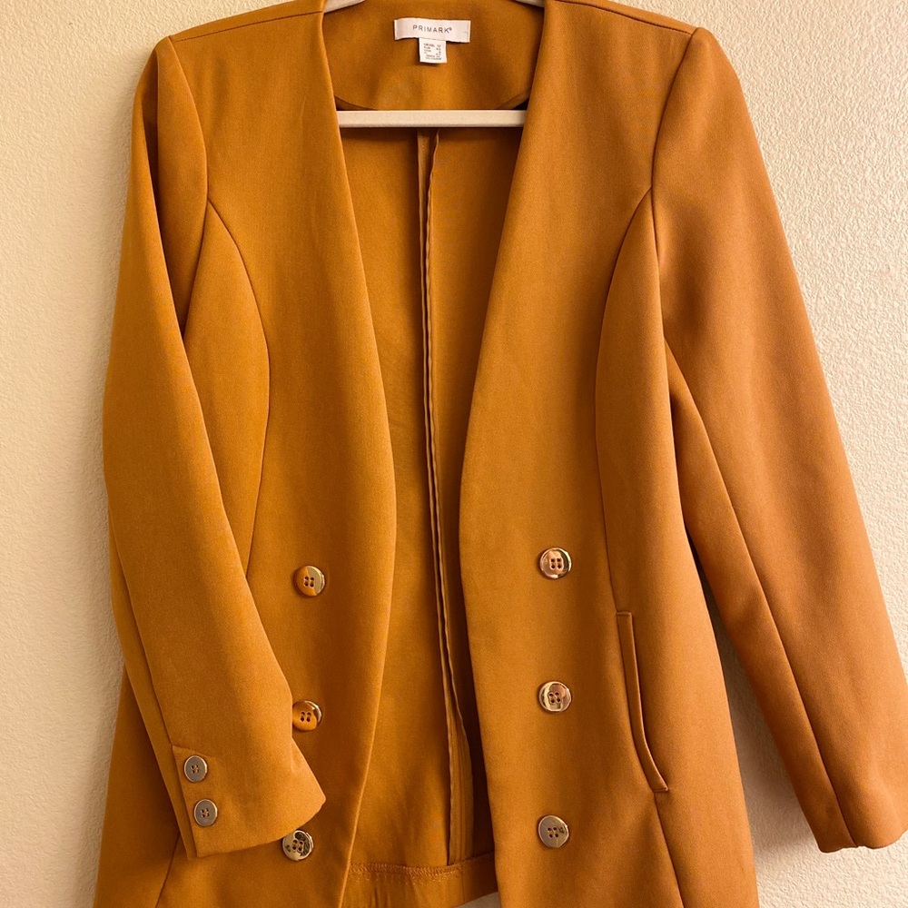 Primark Blazer - Mustard Yellow, Gold Buttons